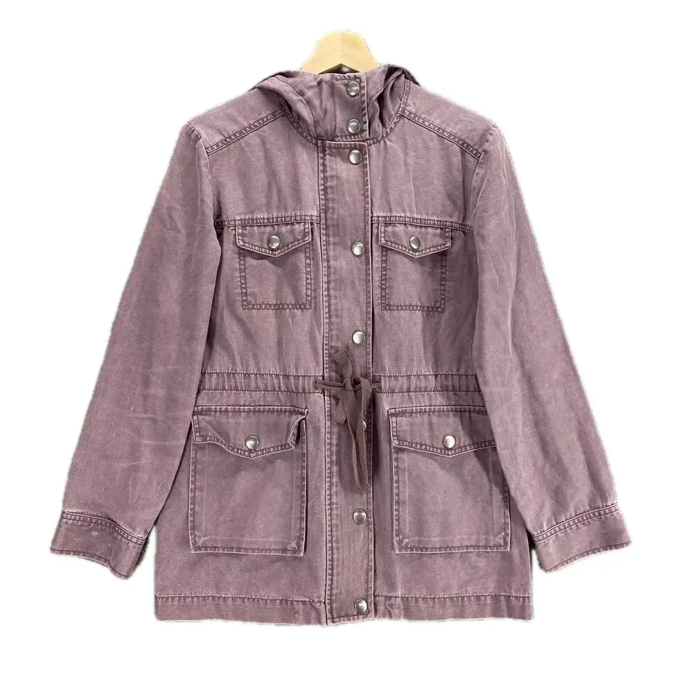 Nordstrom's bp Muted Maroon Hooded Field Utility Cargo Jacket Size Small - Picture 2 of 16